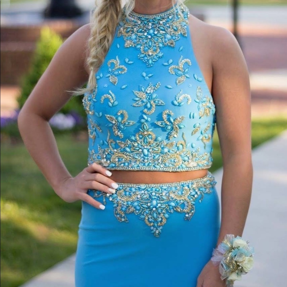 2 piece prom dress